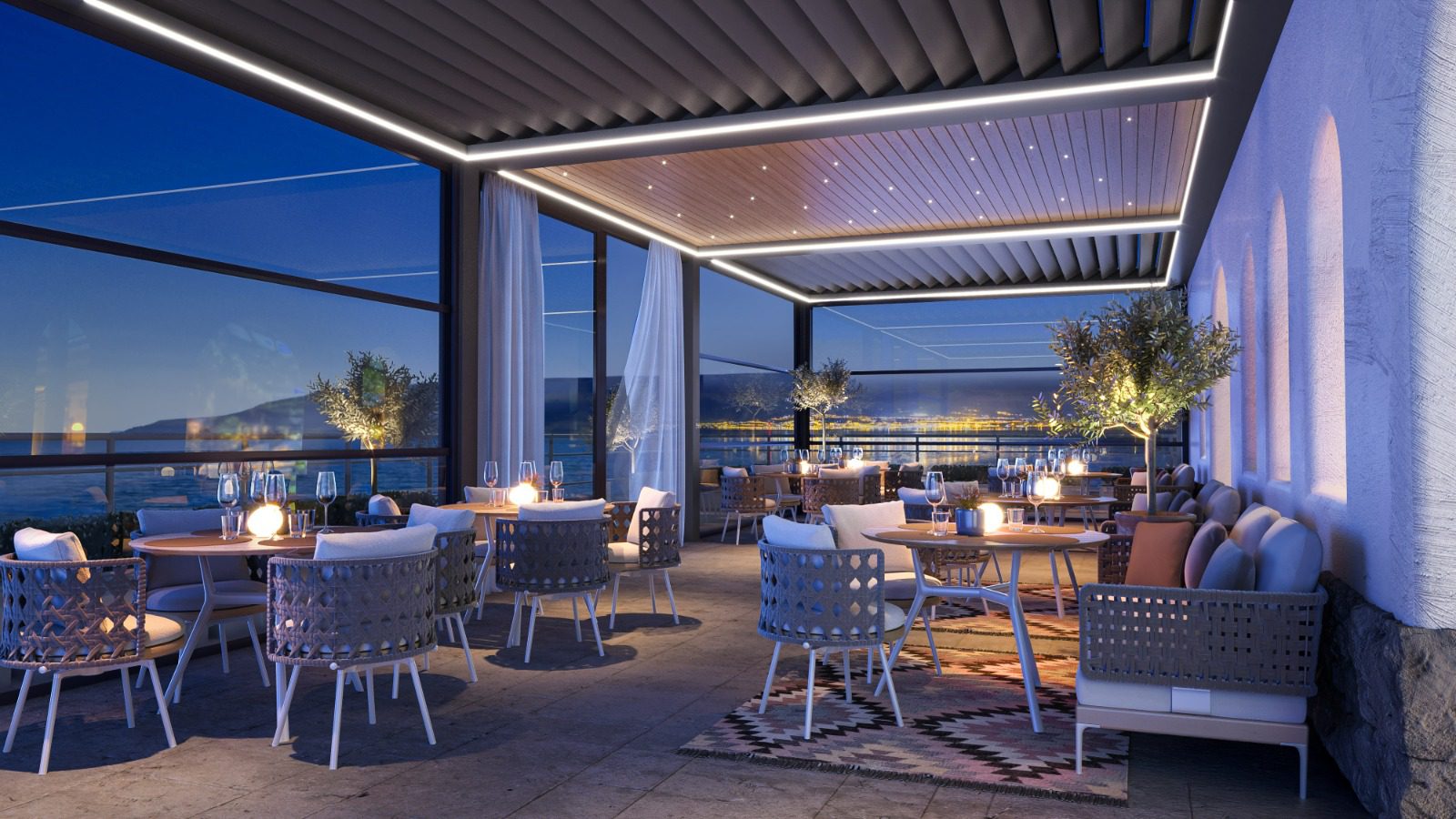 Commercial Outdoor Pergola Setup